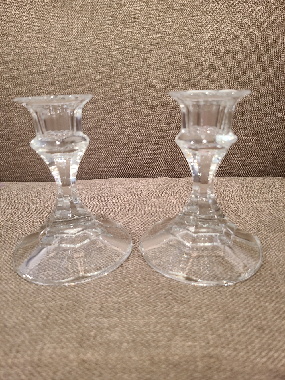 Glass candle stick holders